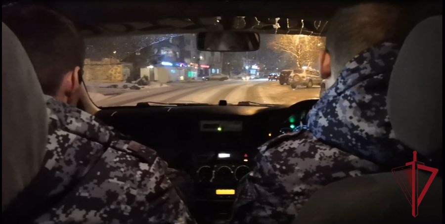 В Приморье росгвардейцы помогли автомобилистам во время снегопада 