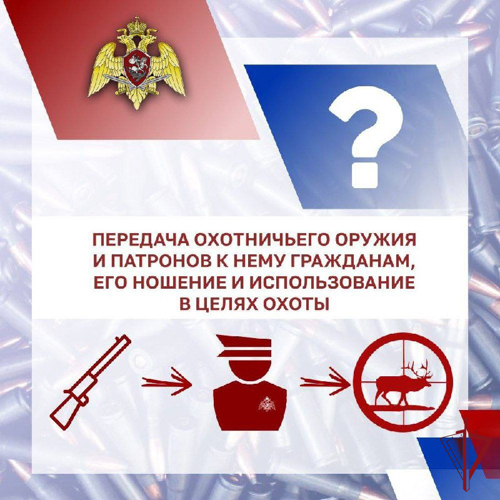 Представители Росгвардии разъясняют гражданам правила передачи охотничьего оружия и патронов к нему, его ношение и использование в целях охоты